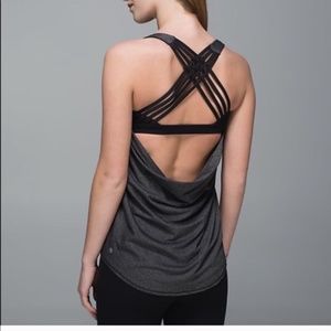 Lululemon Wild Tank Top Black/Grey Built-in Bra